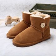 女童冬季靴子22儿童雪地靴男女童鞋矮筒短靴子百搭亲子冬棉鞋