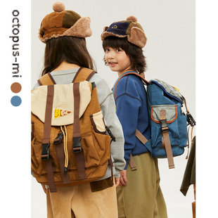 octopusmi儿童双肩包日系女童，背包小学生书包，户外露营背包旅行包
