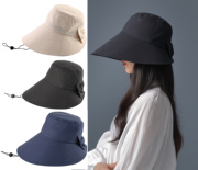 日本轻薄大帽檐防紫外线遮阳帽太阳帽沙滩帽女帽子折叠防晒女帽