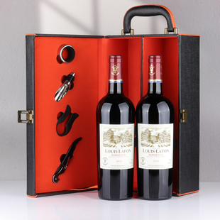 louislafon路易拉菲，珍藏干红葡萄酒法国原瓶进口红酒双支礼盒装