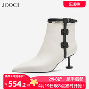 jooc玖诗短靴女秋欧美时装，靴尖头中跟舒适秋冬短筒靴子6327
