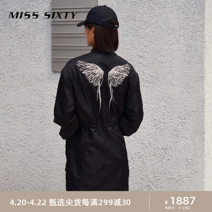 Miss Sixty2023秋季天使系列连衣裙女刺绣拉链运动风衣外套