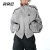 rrc银灰美式复古夹克辣妹y2k立领，插肩百搭运动短外套女