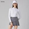 2023新韩式高尔夫女装薄款防晒长袖速干golf运动上衣立领短裙套装
