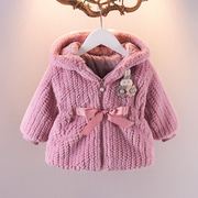 女童外套1秋装0-4岁婴儿加厚上衣2保暖外出服3女宝宝秋冬季毛毛衣