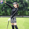 春秋zg-6高尔夫球服装女套装女时尚，显瘦长袖上衣，黑白花色短裙子