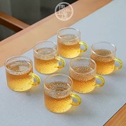 耐热玻璃茶杯套装锤纹主人杯小品茗杯单杯家用办公功夫茶杯6只装