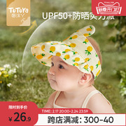 婴儿防晒帽夏季薄款儿童遮阳帽夏天防紫外线女宝宝帽子太阳帽空顶