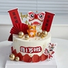 中式周岁满月虎宝宝，生日蛋糕装饰摆件可爱小老虎，儿童生日蛋糕插件