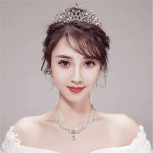 头饰新娘三件套头纱大气，森系超仙婚纱王冠生日，网红韩式结婚?