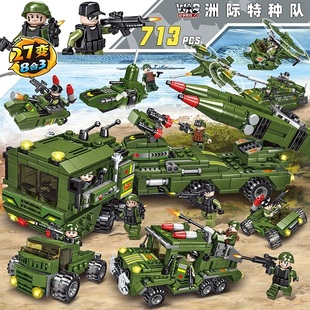 2023乐高积木虎式坦克军事战争系列拼装男孩子装甲车益智儿童
