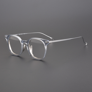 日本设计师款精制拉丝，个性方形粗框大脸全框质感板材近视眼镜架
