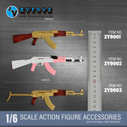 zytoys16限定版zy9001ak47武器模型，彩色系列兵人手办模型bjd