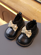 女宝宝鞋子秋冬小皮鞋儿童，学步鞋婴儿软底，小童加绒二棉鞋女童靴子