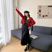 五季家大码女装胖妹妹mm茶歇法式连衣裙2023年复古外套套装春