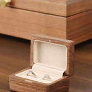 高档实木戒指盒结婚求婚钻戒盒婚礼仪式对戒单戒戒指盒子定制刻字