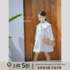 史豌豆(史豌豆)女童，清新甜美白色绣花连衣裙，2023秋季裙子女宝宝公主裙