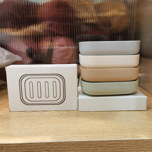 极简日本手工皂盒纯色良品牙刷素色浴室洗漱包化妆包卫生间香皂盒
