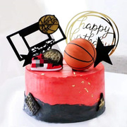网红蛋糕装饰篮球鞋盒摆件球鞋抖音同款潮流时尚烘培装扮篮球插旗