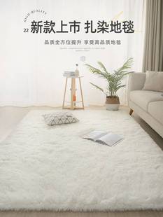 白色地毯卧室坐垫拍照纯色，ins风长毛毛绒毛毯，地垫客厅飘窗床边毯