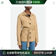 韩国直邮vanessabruno短外套22fw米黄色，束带棉长袖夹克vi