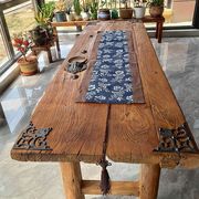老榆木家具门板桌复古怀旧吧台旧木板原木实木风化板茶桌茶台民俗