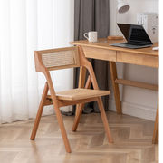 新实木(新实木)可折叠家用榉木，折叠餐椅简约可叠放会议椅省空间便携实木品