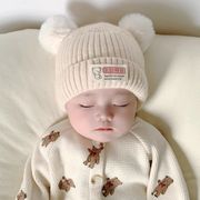 韩版婴儿帽子秋冬款可爱超萌男童新生幼儿胎帽女宝宝毛线帽针织帽
