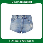 香港直邮AREA 女士区域装饰中腰牛仔短裤