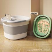 泡脚桶可折叠家用便携简易按摩养生足浴盆过小腿带盖保温洗脚盆子