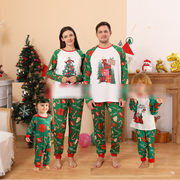 欧美外贸全家庭圣诞节狗狗衣服亲子装棉质可爱家居服睡衣两件套装