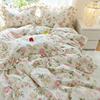 韩版田园风单品小碎花，荷叶边床单，床裙花边被套单人双人床上用品