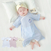 睡衣婴儿夏季薄款连体衣6个月，宝宝夏天空调睡袋，新生儿纯棉a类衣服