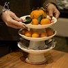 品瓷汇日式创意水果盘陶瓷客厅茶几家用零食盘时尚风糖果高脚盘子