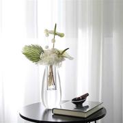 现代轻奢水晶琉璃玻璃花瓶样板间客厅餐桌真花假花装水花器花艺