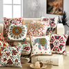 美式奢华纯棉刺绣抱枕套不含芯正方形北欧风沙发抱枕靠垫客厅靠枕