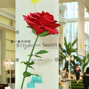 婚庆路引纸花大红色节日橱窗装饰布置立体手工成品巨型玫瑰纸艺花