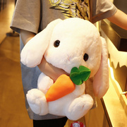毛绒玩具长耳朵兔子萝卜小白兔，公仔抱枕大号可爱布娃娃情人节礼物