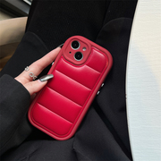 新年大红色羽绒服~小众简约风适用于iphone15promax苹果1514手机，壳苹果12pm15女13pro保护套防摔手机壳
