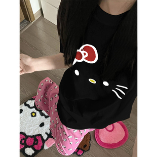Hellokitty凯蒂猫正肩短袖T恤女夏韩版潮宽松可爱半袖体恤上衣服