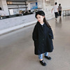 2023童装女童秋季风衣韩版宽松纯棉，外套洋气黑色腔调长款大衣