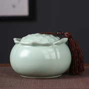 汝窑茶叶罐子陶瓷半斤装家用创意时尚可养存茶罐密封罐陶瓷罐茶罐