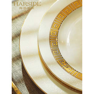 景德镇骨瓷餐具套装高档奢华陶瓷器碗碟套装，家用欧式轻奢碗盘组合