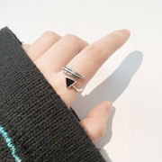 migu新潮设计个性时尚开口戒指，男女复古滴釉小众食指关节戒指礼物