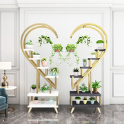 室内客厅装饰铁艺心形花架子家用现代简约落地式多层阳台花盆挂架