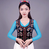 新疆舞蹈演出服民族女士马甲维吾族表演服装夏季丝绒绣花贴钻马夹