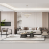 现代新中式实木布艺沙发组合禅意轻奢简约风别墅样板间房客厅家具