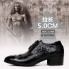 LEIZHE绅士时尚鳄鱼立体皮纹男式商务正装皮鞋增高男鞋子