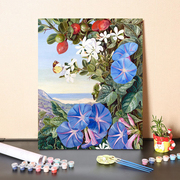 数字油画diy植物花卉装饰客厅，卧室手绘涂鸦世界名画休闲减压绘画