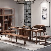 黑胡桃木实木茶桌椅组合新中式，禅意功夫茶台茶室家用办公室泡